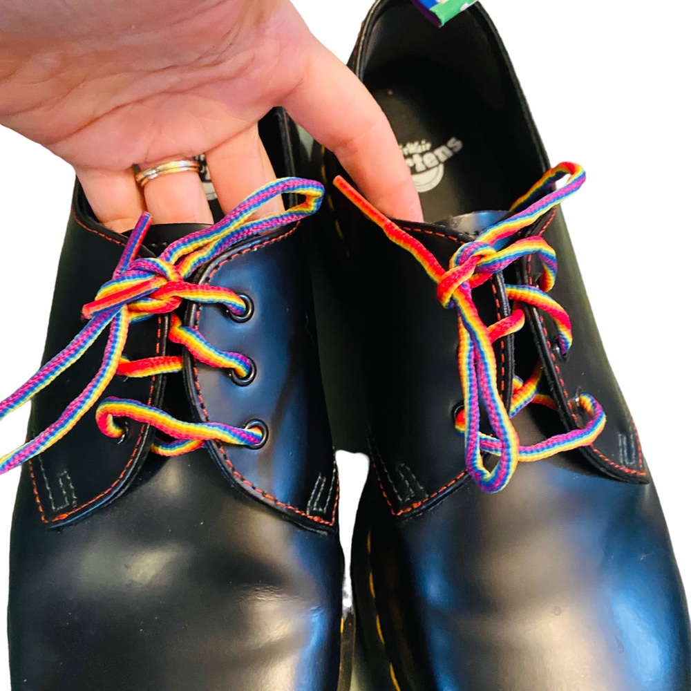 Dr Doc Martens PRIDE 1461 3 Eye Smooth Leather Oxford Shoe US M 9, L 10 - Picture 11 of 14